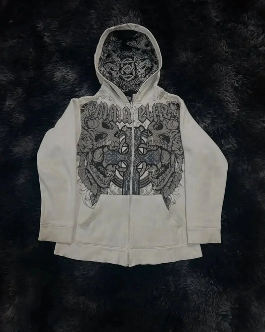 Y2K Gothic Skull Design Hoodie