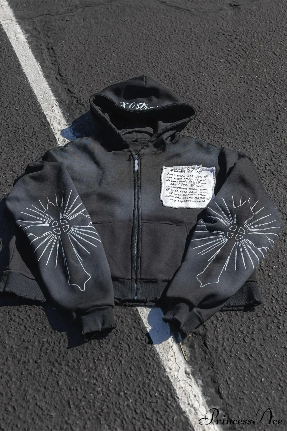 Y2K Long Sleeve Street Applique Embroidered Hoodie