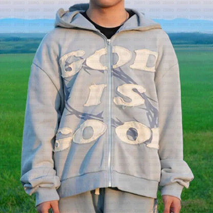 Y2K Mysterious Letter Embroidery Hoodie