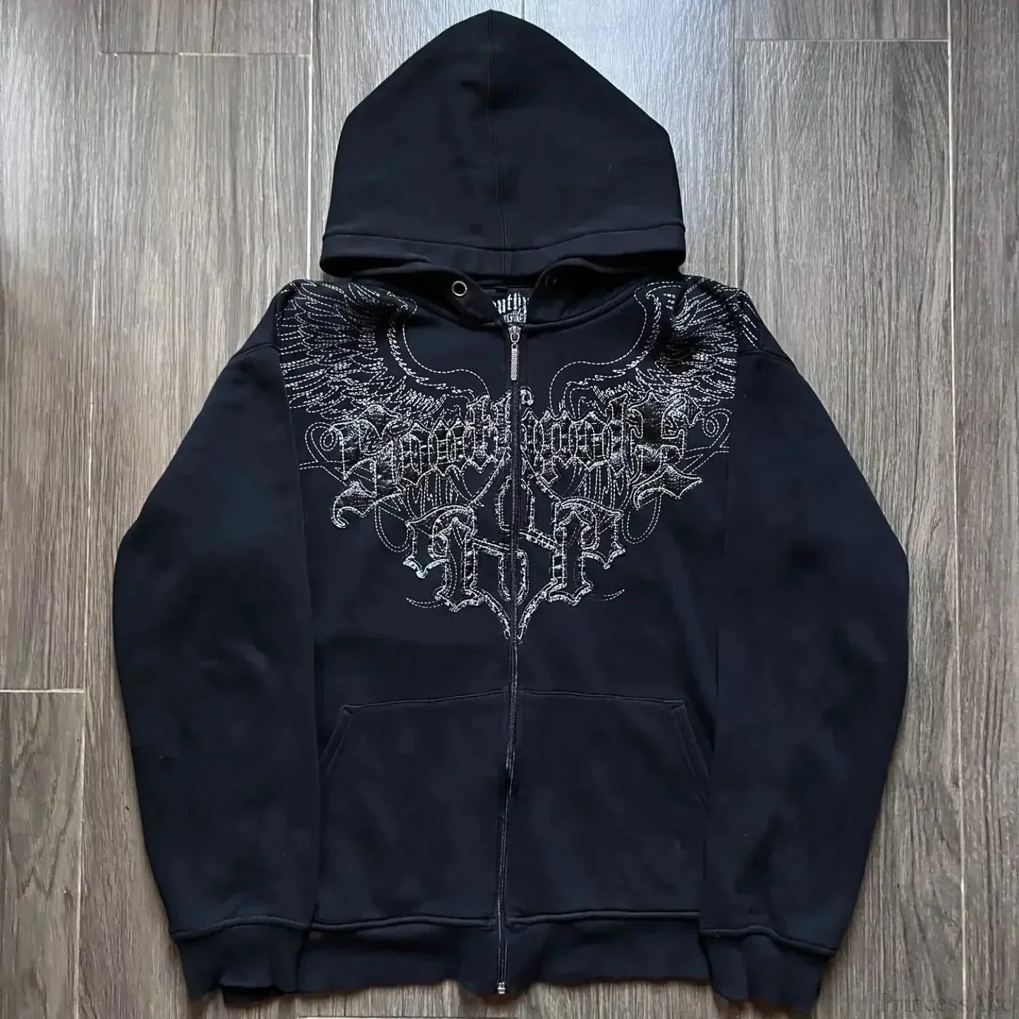 Y2K Mysterious Needlework Zipper Hoodie