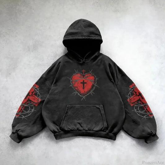 Y2K Mysterious Patchwork Zipper Hoodie