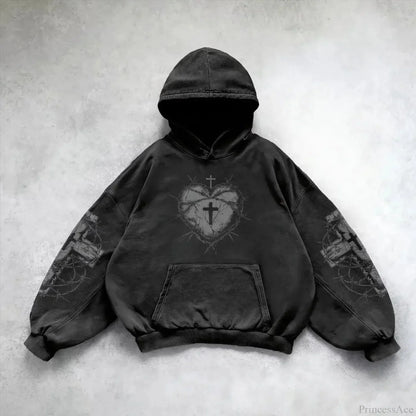 Y2K Mysterious Patchwork Zipper Hoodie