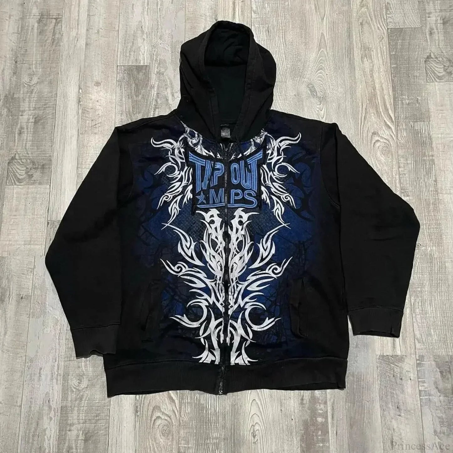 Y2K Mysterious Printed Zipper Hoodie