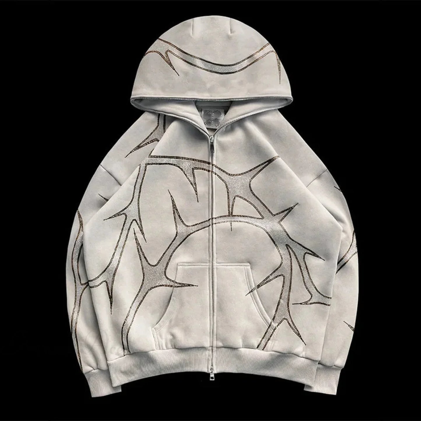Y2K Mysterious Rhinestone Zipper Hoodie