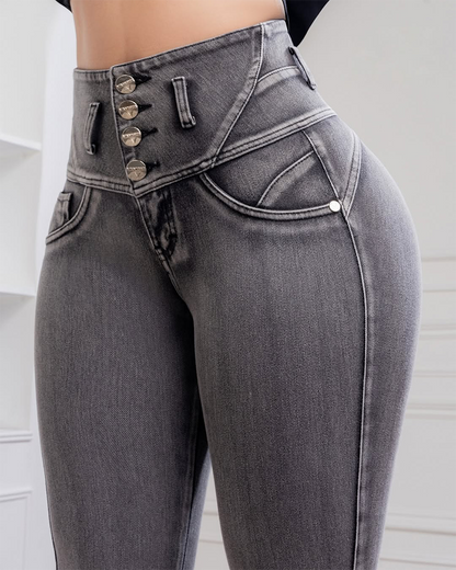 High-Waist Slim-Fit Jeans (Pre-Sale)