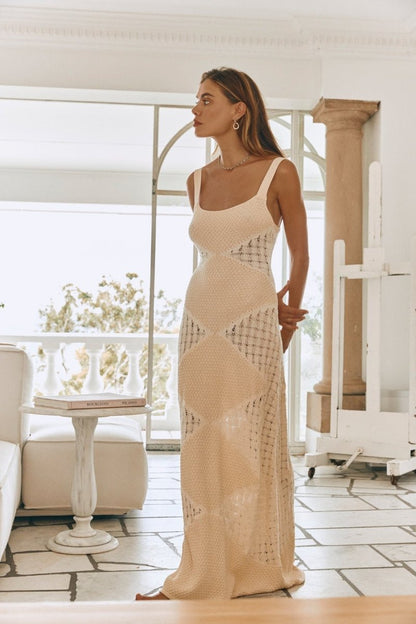 Yetta Hollow Out Knit Maxi Dress