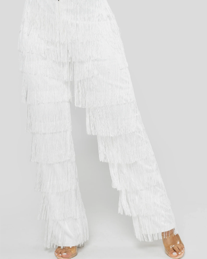 Sexy Slim Fitted Fringe Straight Leg Trousers (Pre-Sale)