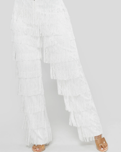 Sexy Slim Fitted Fringe Straight Leg Trousers (Pre-Sale)