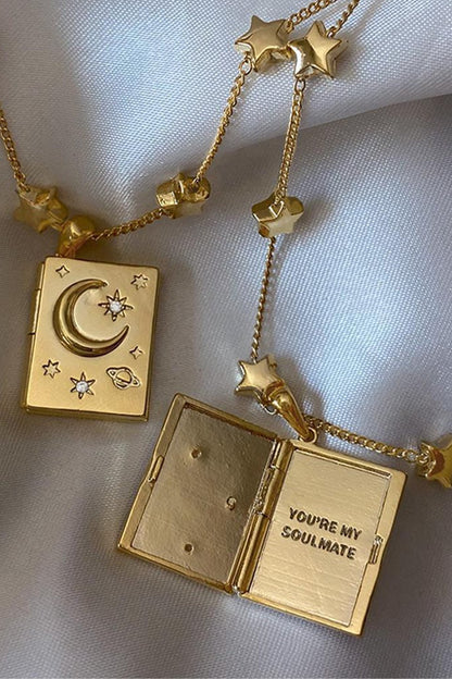 ?庐You're My Soulmate?锟斤拷 Openable Constellation Book Necklace