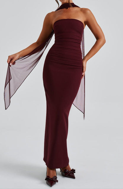 Manuela Maxi Dress - Cherry Lacquer