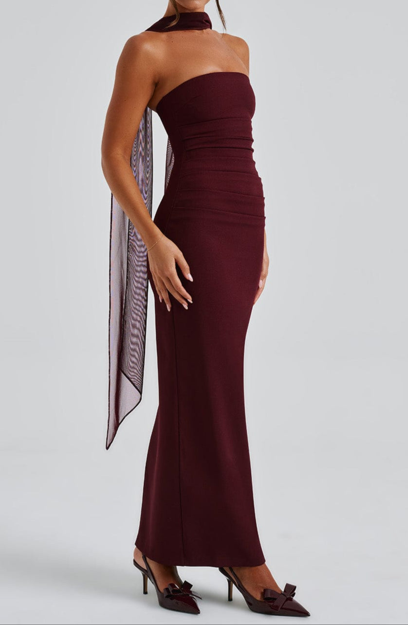 Manuela Maxi Dress - Cherry Lacquer