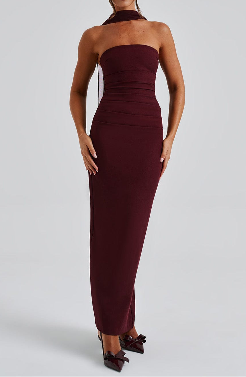 Manuela Maxi Dress - Cherry Lacquer