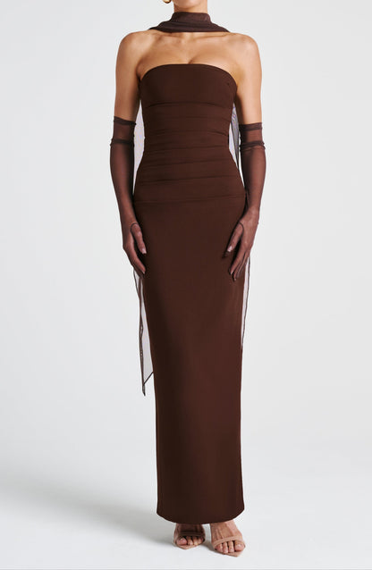 Mafalda Maxi Dress - Plum Brown