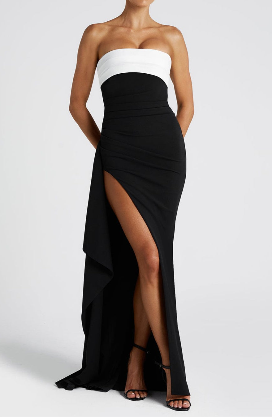 Martina Maxi Dress - Black/White