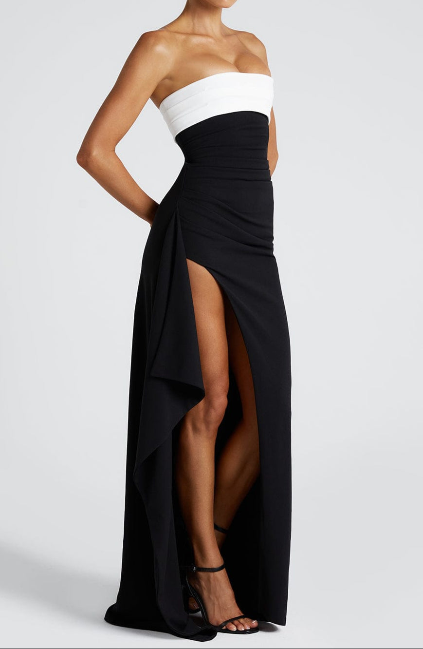 Martina Maxi Dress - Black/White