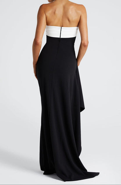 Martina Maxi Dress - Black/White