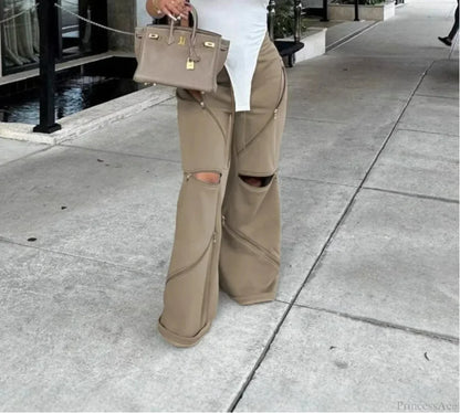 Zip Fasten Gothic Baggy Joggers Pant